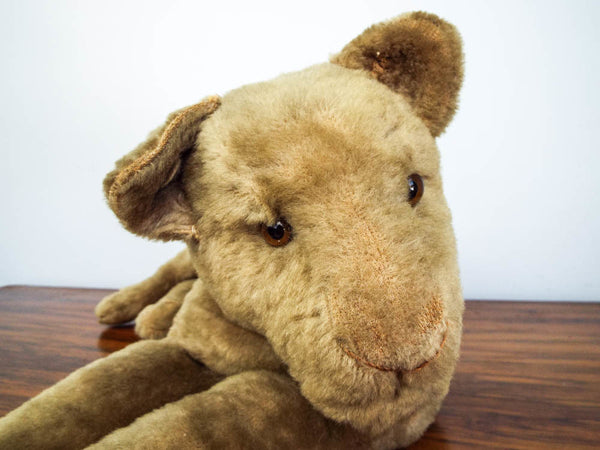 Rare Vintage Plush Toy Lion, Antique Stuffed Wild Animal Cat