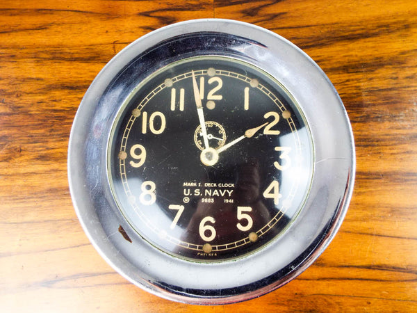 Vintage WWII 1941 Chelsea Mark I Deck Clock US Navy Military Wall WW2 –  Yesteryear Essentials