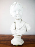 Antique French Sevres Bisque Head Of Boy Bust Sculpture Brongniart After Houdon