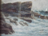 Large Framed Watercolor Painting Vintage Signed Seascape Art George H Flavelle