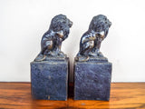 Pair of Vintage Addotta Bronze Lion Sculpture Statue Figural Bookends by Hamilton Studios