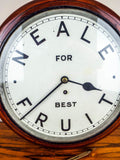 Antique English Mahogany Cased Neale Fruit Market Wall Clock
