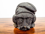 Antique Stone Basalt Carved French Head Phrygian