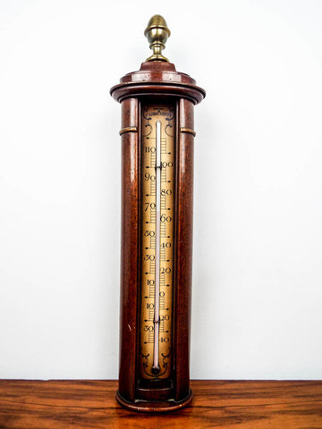 Vintage Thermometer, Large Wall Thermometer, Large Wooden