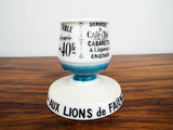 Vintage French Ceramic Match Holder Striker for Aux Lions de Faience Toothpicks