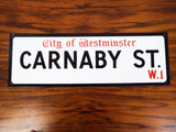 Vintage Enamel English Carnaby Street Street Sign Wall Hanging Fashion Sign