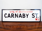 Vintage Enamel English Carnaby Street Street Sign Wall Hanging Fashion Sign