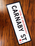 Vintage Enamel English Carnaby Street Street Sign Wall Hanging Fashion Sign