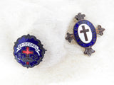 Antique Religious Temperance Enamel Delegate Templar Medal Ribbons Pinbacks