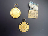 Antique Set of 3 WW1 Military 1914 1919 American Medals Badges British Medal