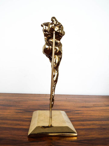 Vintage Abstract Art Mid Century Ballerina Sculpture Brass Dancer Statue  Dancing