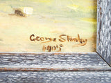 Antique South Western Oil On Board George Stanley 1905 Santa Fe NM Mission Art