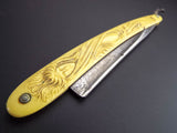 Antique Art Nouveau Barber Straight Razor Celluloid Handle