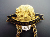 Vintage Native Sons of the Golden West Badge Los Angeles Parlor 43 Pin Medal